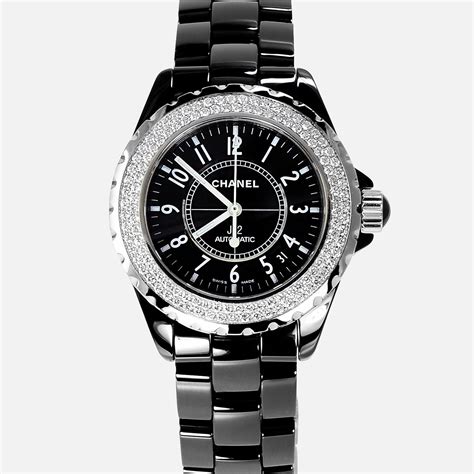 chanel watch j12 black diamonds|authentic Chanel j12 watch.